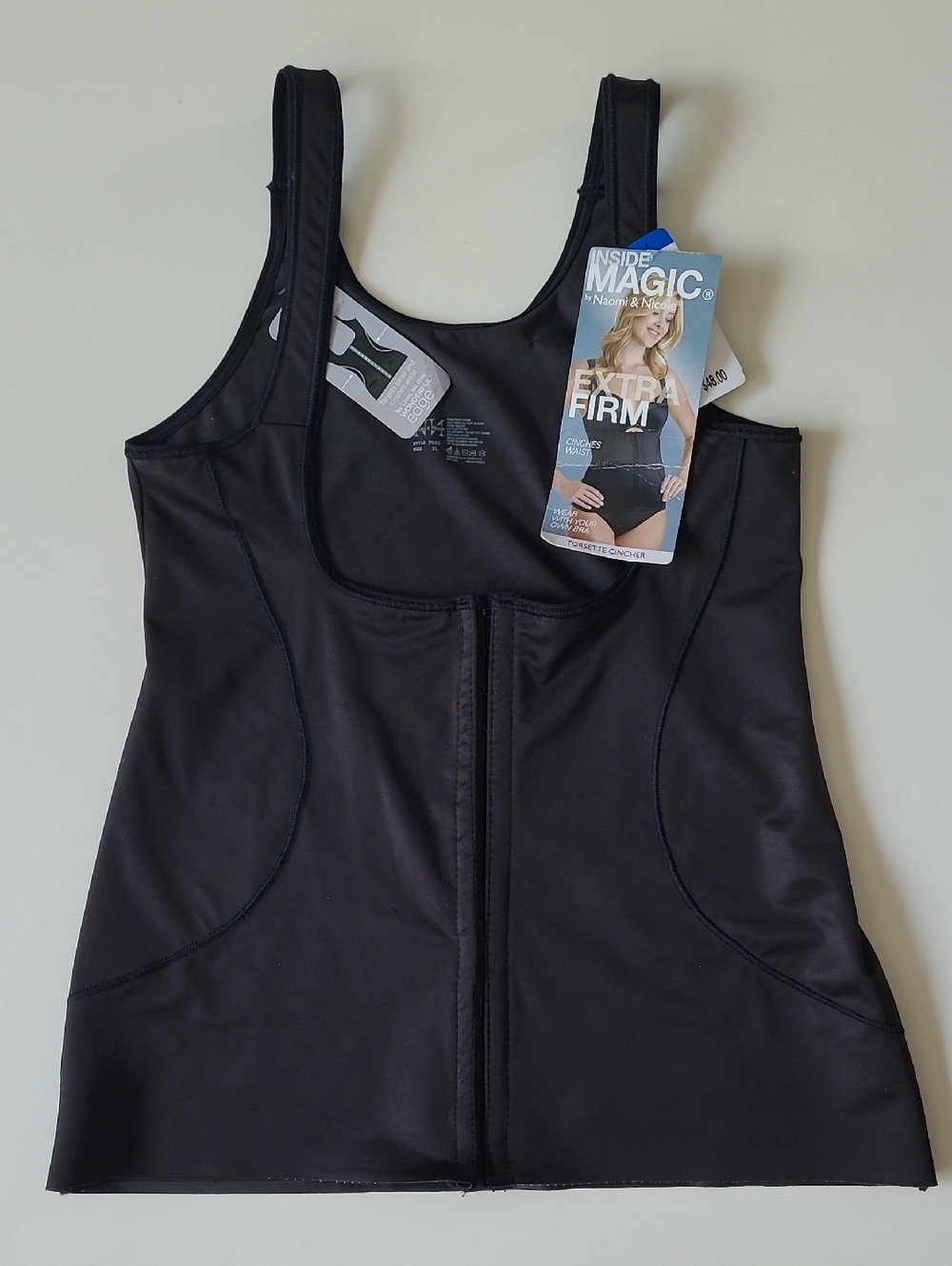 Naomi & Nicole Inside Magic Cinchher Torsette 7922 Black Size Xl